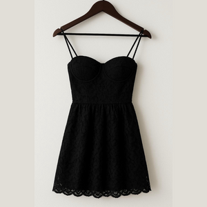 Abercrombie & Fitch Black Spaghetti Strap Mini Dress